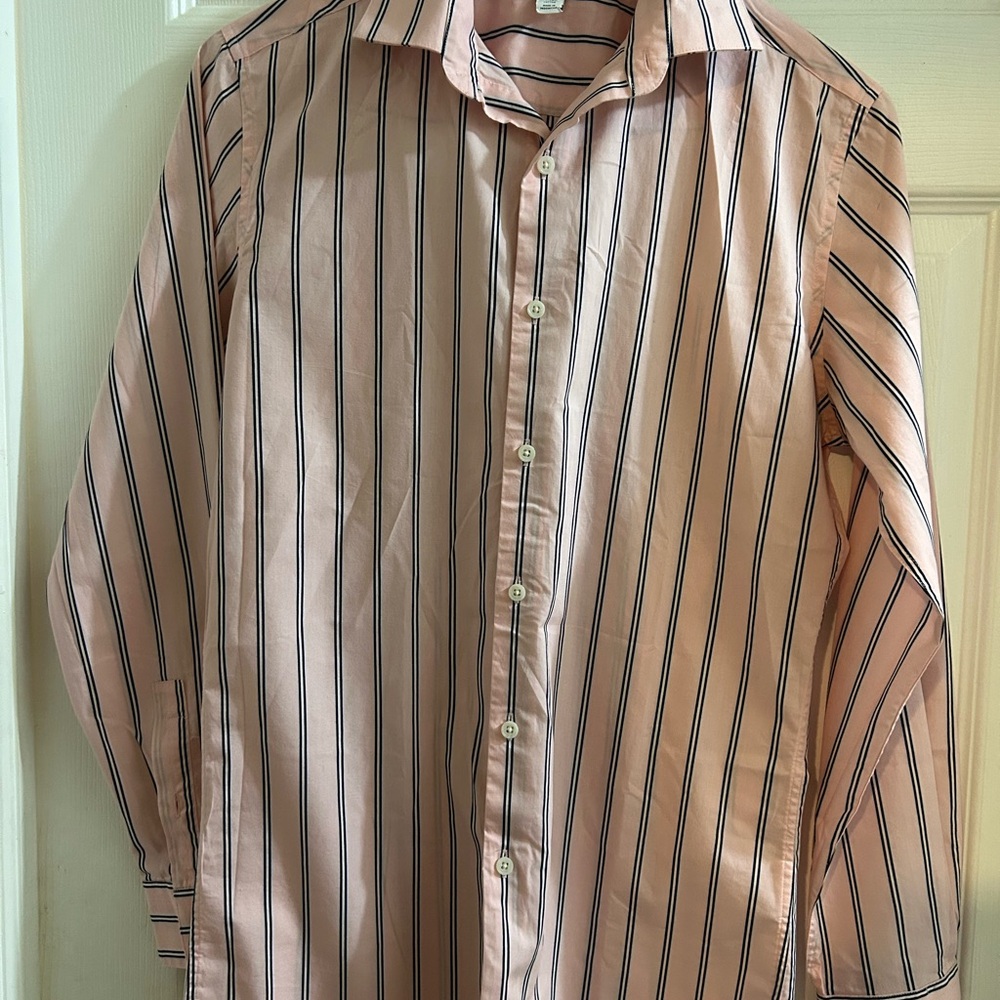 Bar III Women's Pink and Black Striped Blouse